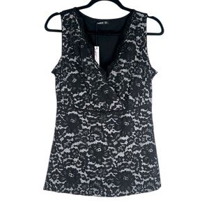 PattyBoutik Black Lace Y2K 90's Goth Whimsical Whimsigoth Gorpcore Top Size L